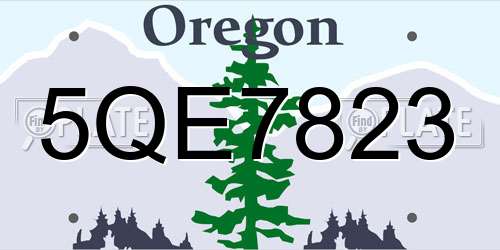 5QE7823 Oregon License Plate