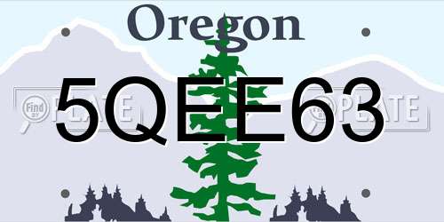 5QEE63 Oregon License Plate