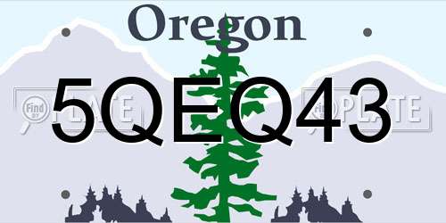 5QEQ43 Oregon License Plate