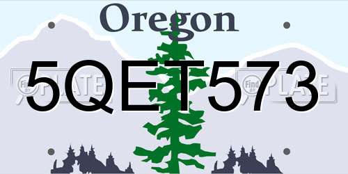 5QET573 Oregon License Plate