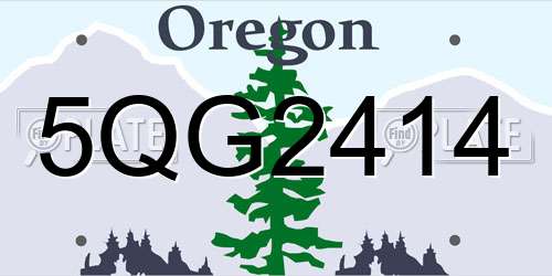 5QG2414 Oregon License Plate