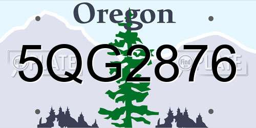5QG2876 Oregon License Plate