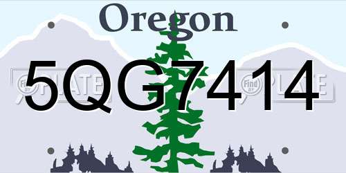5QG7414 Oregon License Plate