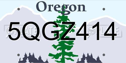 5QGZ414 Oregon License Plate