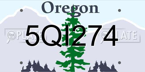 5QI274 Oregon License Plate