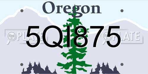 5QI875 Oregon License Plate