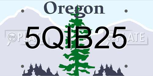 5QIB25 Oregon License Plate