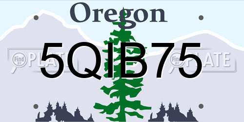 5QIB75 Oregon License Plate