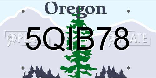 5QIB78 Oregon License Plate