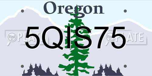 5QIS75 Oregon License Plate