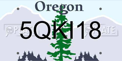 5QKI18 Oregon License Plate