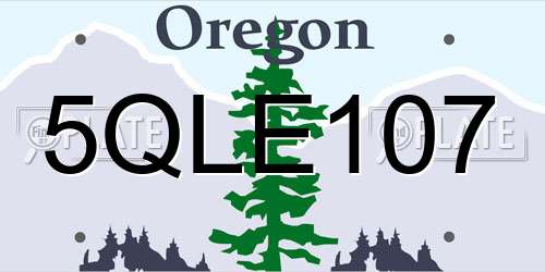 5QLE107 Oregon License Plate