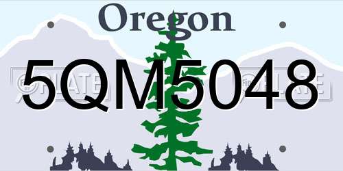 5QM5048 Oregon License Plate