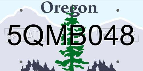 5QMB048 Oregon License Plate