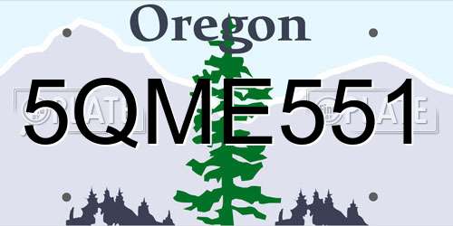 5QME551 Oregon License Plate
