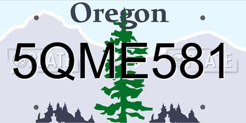 5QME581 Oregon License Plate