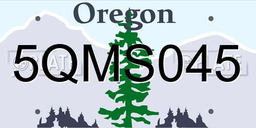 5QMS045 Oregon License Plate