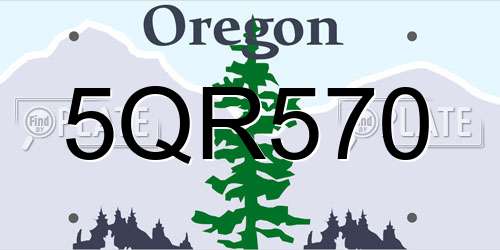5QR570 Oregon License Plate