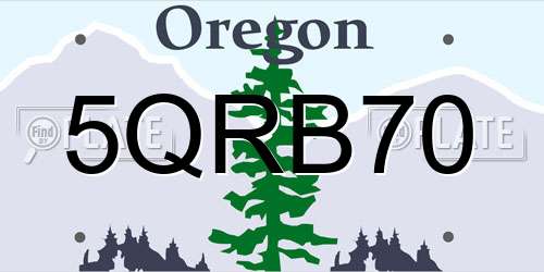 5QRB70 Oregon License Plate