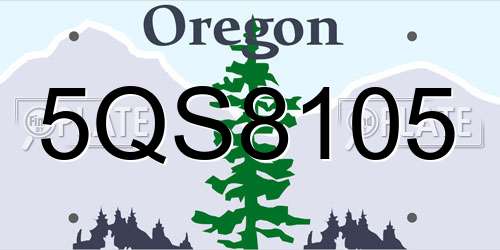 5QS8105 Oregon License Plate