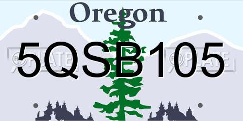 5QSB105 Oregon License Plate