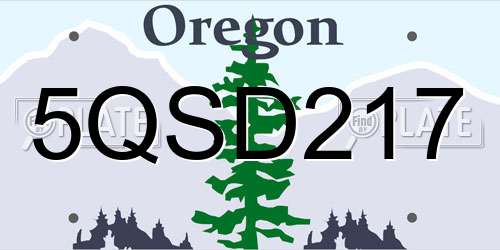 5QSD217 Oregon License Plate