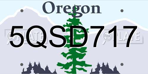 5QSD717 Oregon License Plate