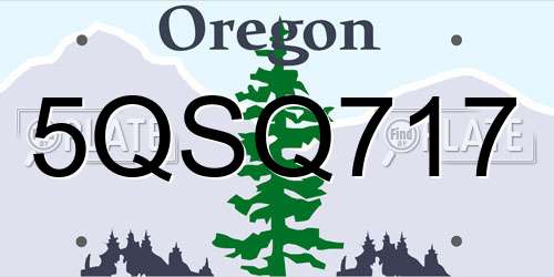 5QSQ717 Oregon License Plate