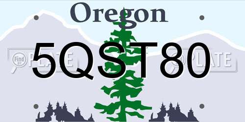 5QST80 Oregon License Plate