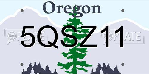 5QSZ11 Oregon License Plate