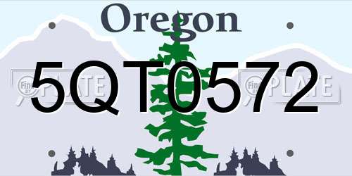 5QT0572 Oregon License Plate