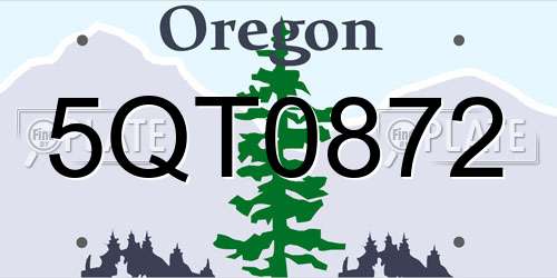 5QT0872 Oregon License Plate