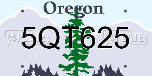 5QT625 Oregon License Plate