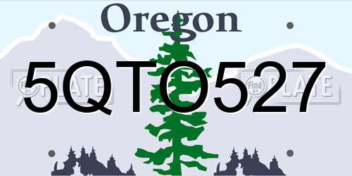 5QTO527 Oregon License Plate
