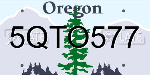 5QTO577 Oregon License Plate