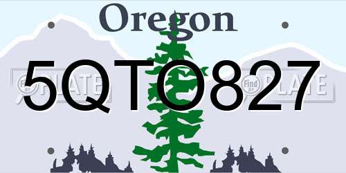 5QTO827 Oregon License Plate