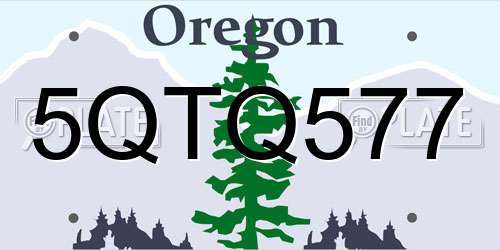 5QTQ577 Oregon License Plate