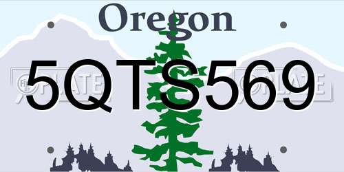5QTS569 Oregon License Plate