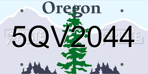 5QV2044 Oregon License Plate