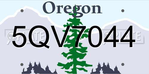5QV7044 Oregon License Plate