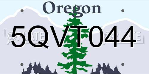 5QVT044 Oregon License Plate