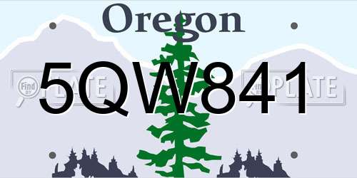 5QW841 Oregon License Plate