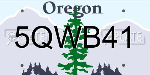 5QWB41 Oregon License Plate
