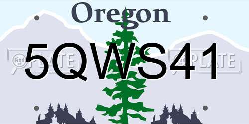 5QWS41 Oregon License Plate