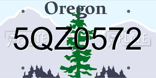 5QZ0572 Oregon License Plate