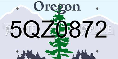 5QZ0872 Oregon License Plate