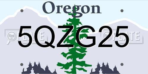 5QZG25 Oregon License Plate