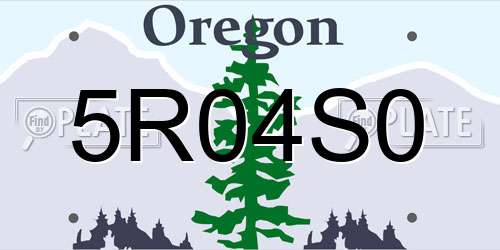 5R04S0 Oregon License Plate