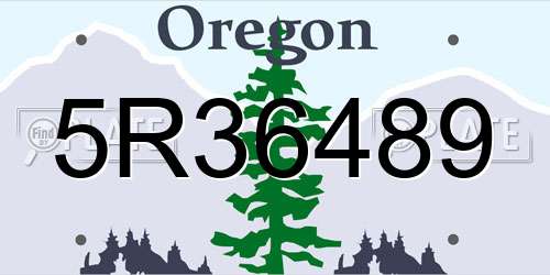 5R36489 Oregon License Plate