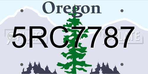 5RC7787 Oregon License Plate